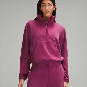 Lululemon Size 8 Softstreme Quarter-Zip Pullover Deep Luxe Pink